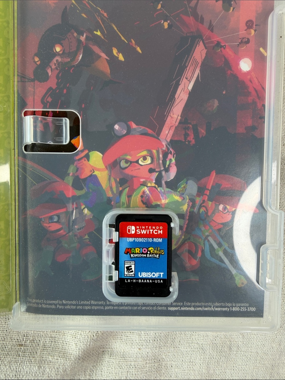 Nintendo Switch Cartridge with Bright Red, Black, Blue Label